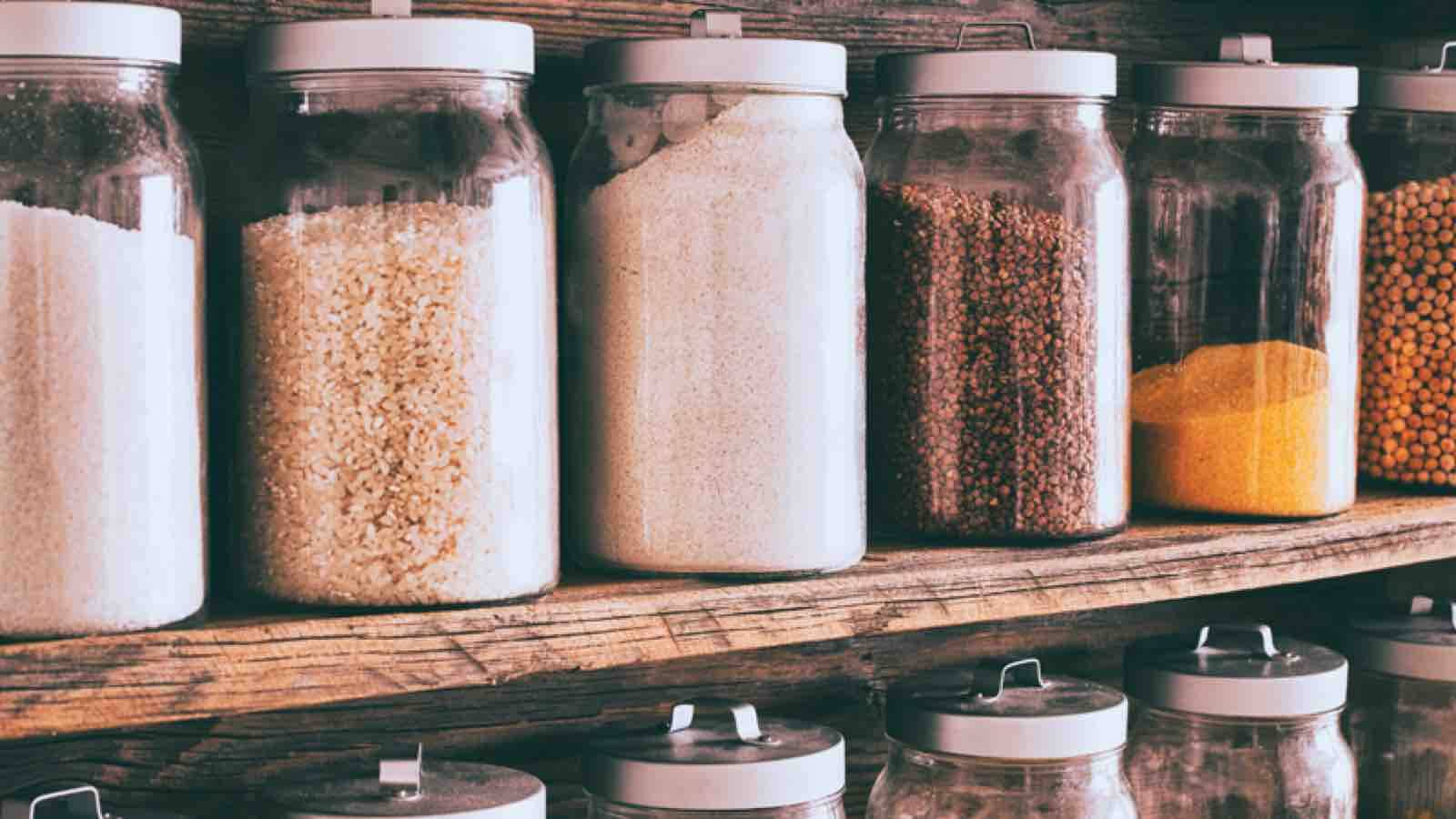 Jars in a pantry