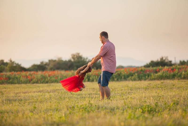 Happy father and his daughter