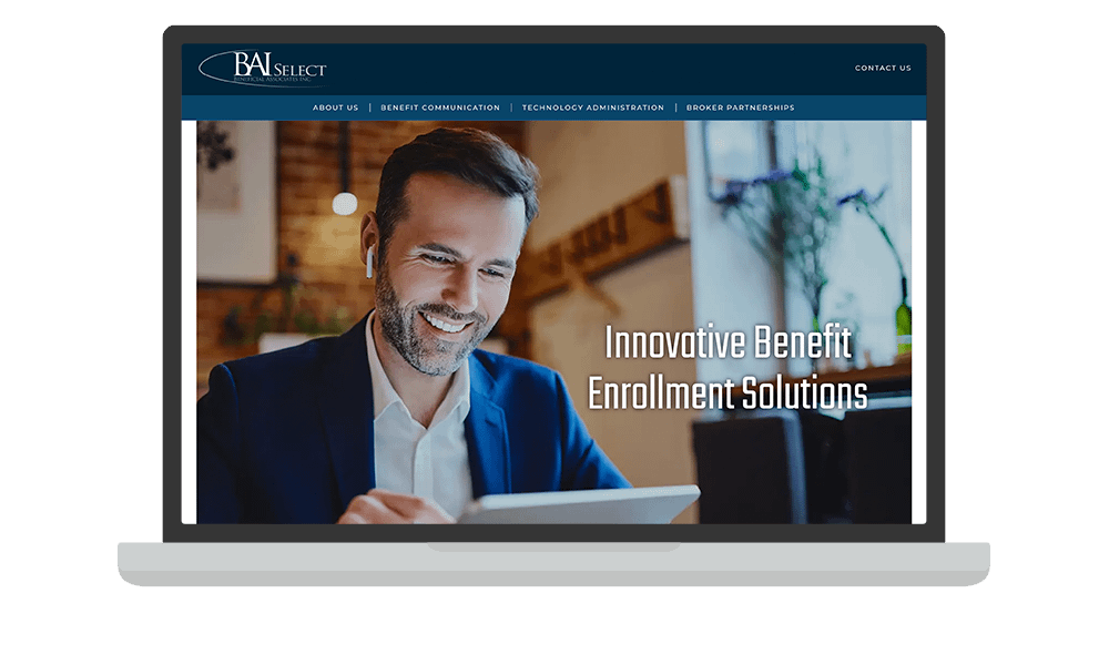 Desktop View of BrightFire Insurance Agency Website for BAI Select