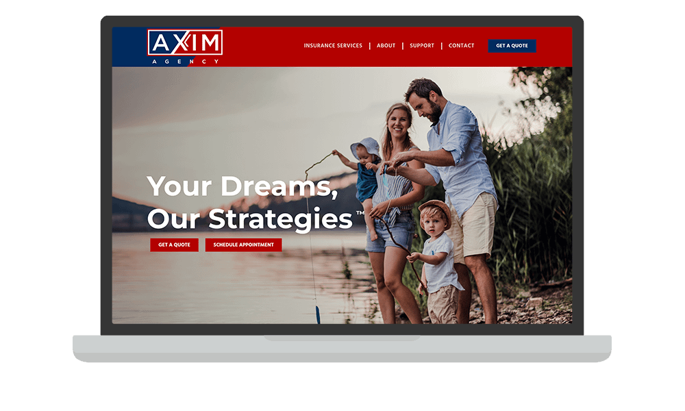 Desktop View of BrightFire Insurance Agency Website for AXIM Agency