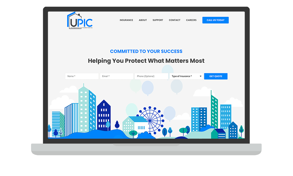 Desktop View of BrightFire Insurance Agency Website for UPIC