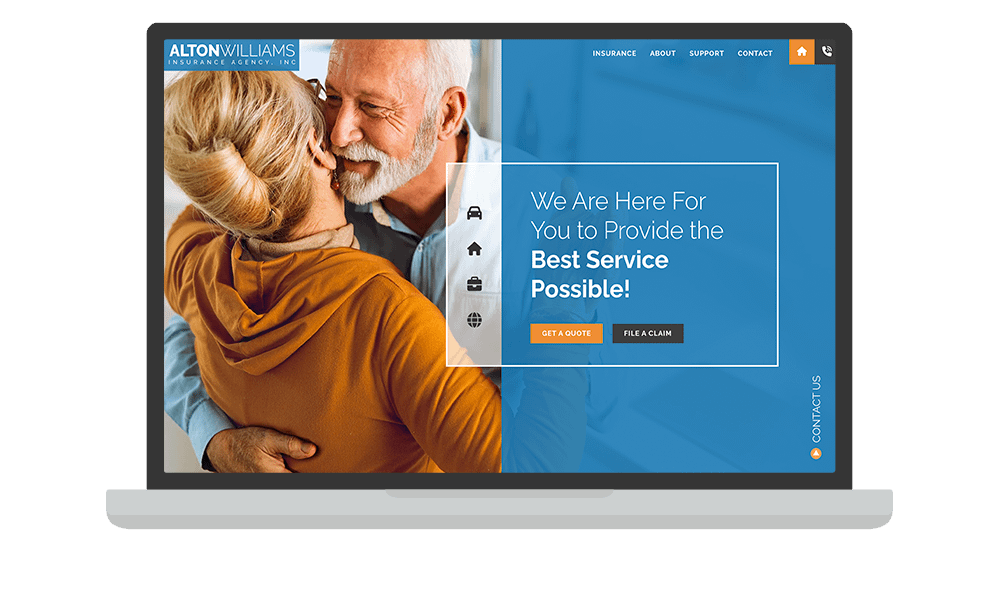 Desktop View of BrightFire Insurance Agency Website for Alton Williams