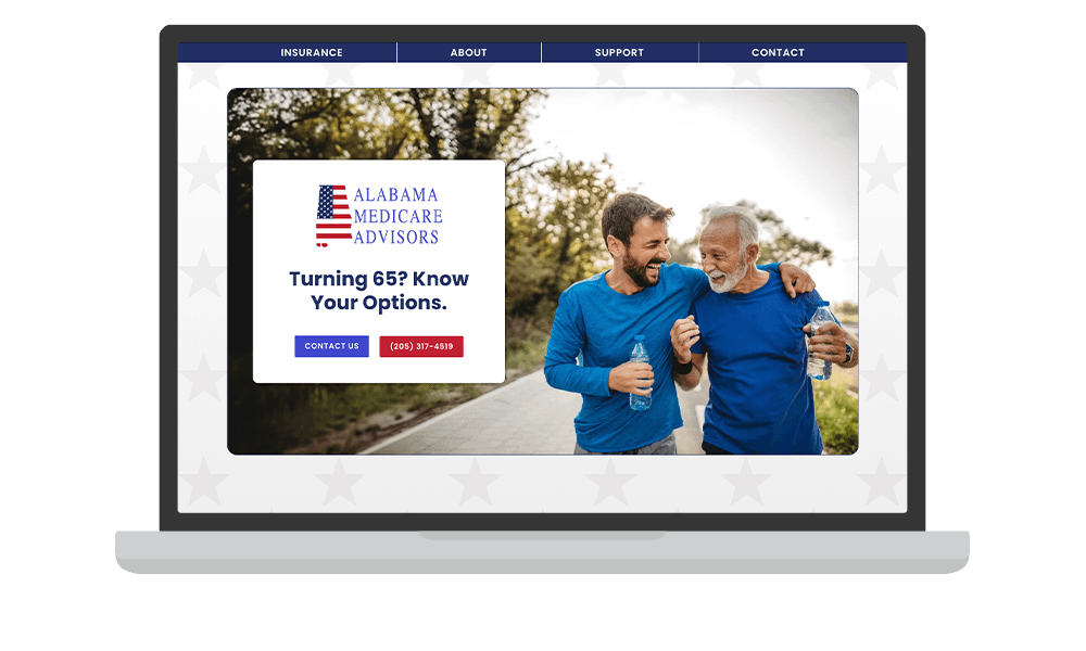 website image on laptop