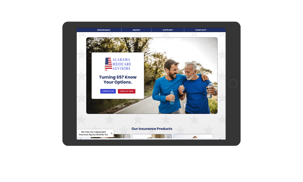website image on tablet