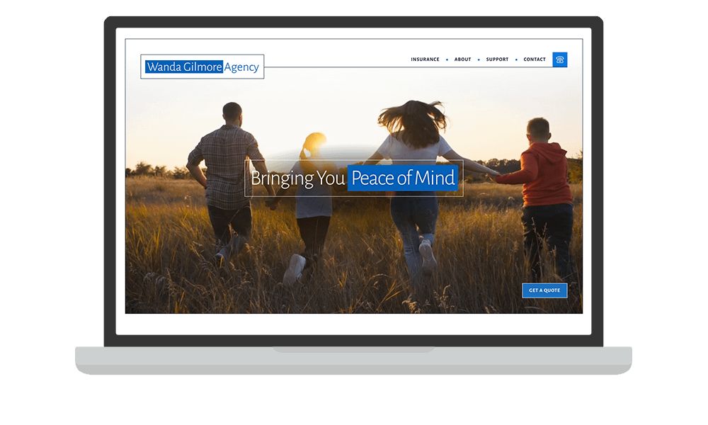 website image on laptop