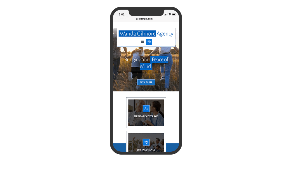 website image on mobile