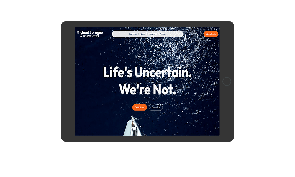 website image on tablet