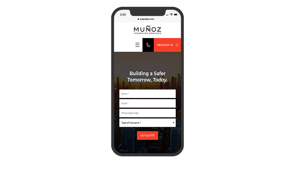 website image on phone