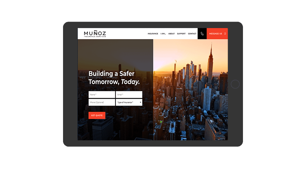 website image on tablet
