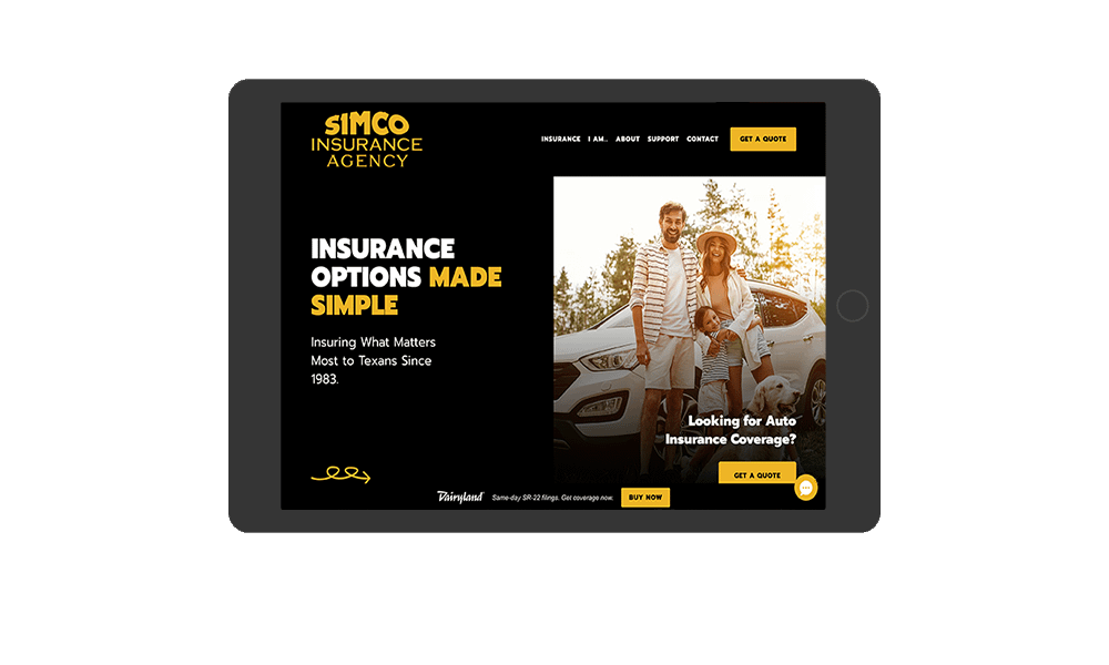website image on tablet