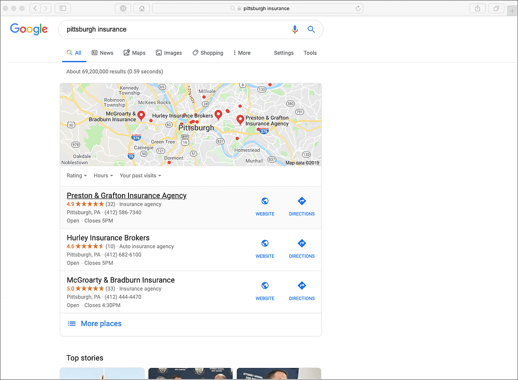 Google local ranking