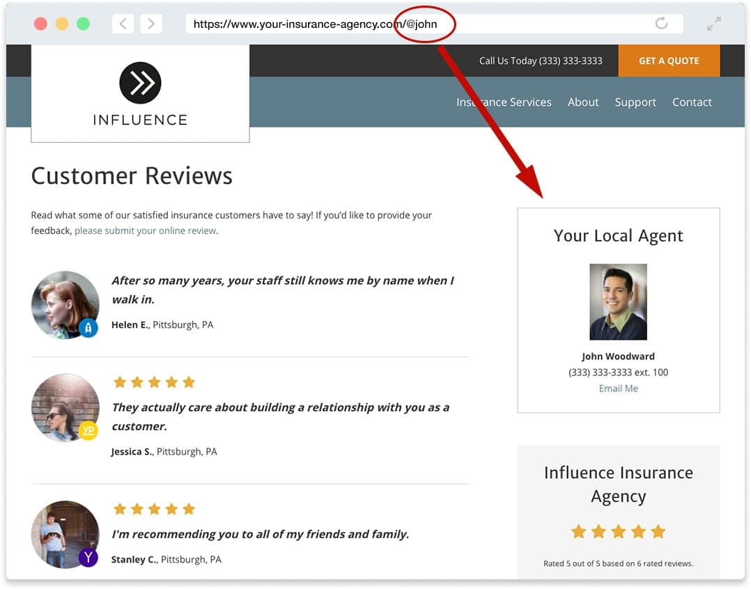 Sales Tools My Agent Personalization – Active My Agent Personalization Example on Agency Website