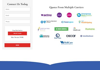 Alternate layout of insurance carriers on a website.
