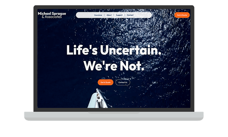 website image on laptop