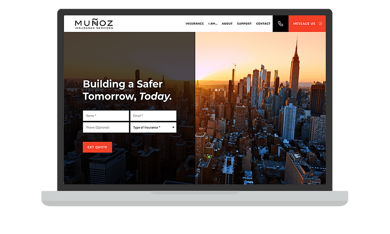 website image on laptop