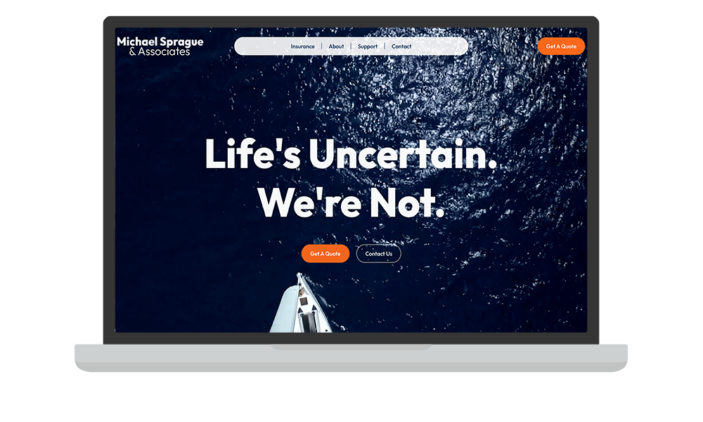 website image on laptop