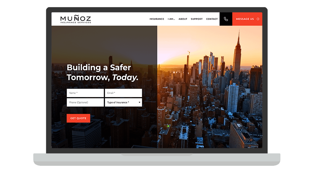 website image on laptop