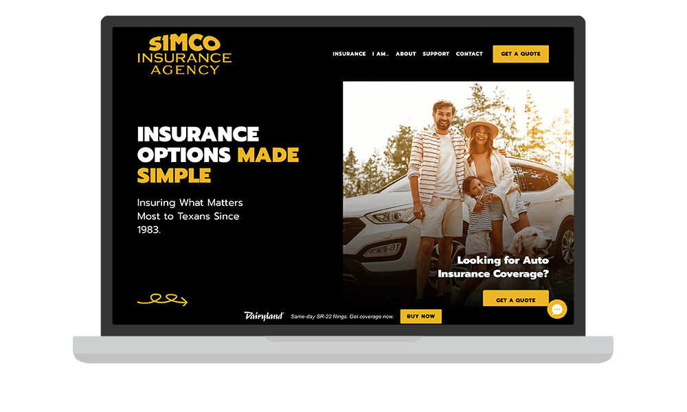 website image on laptop