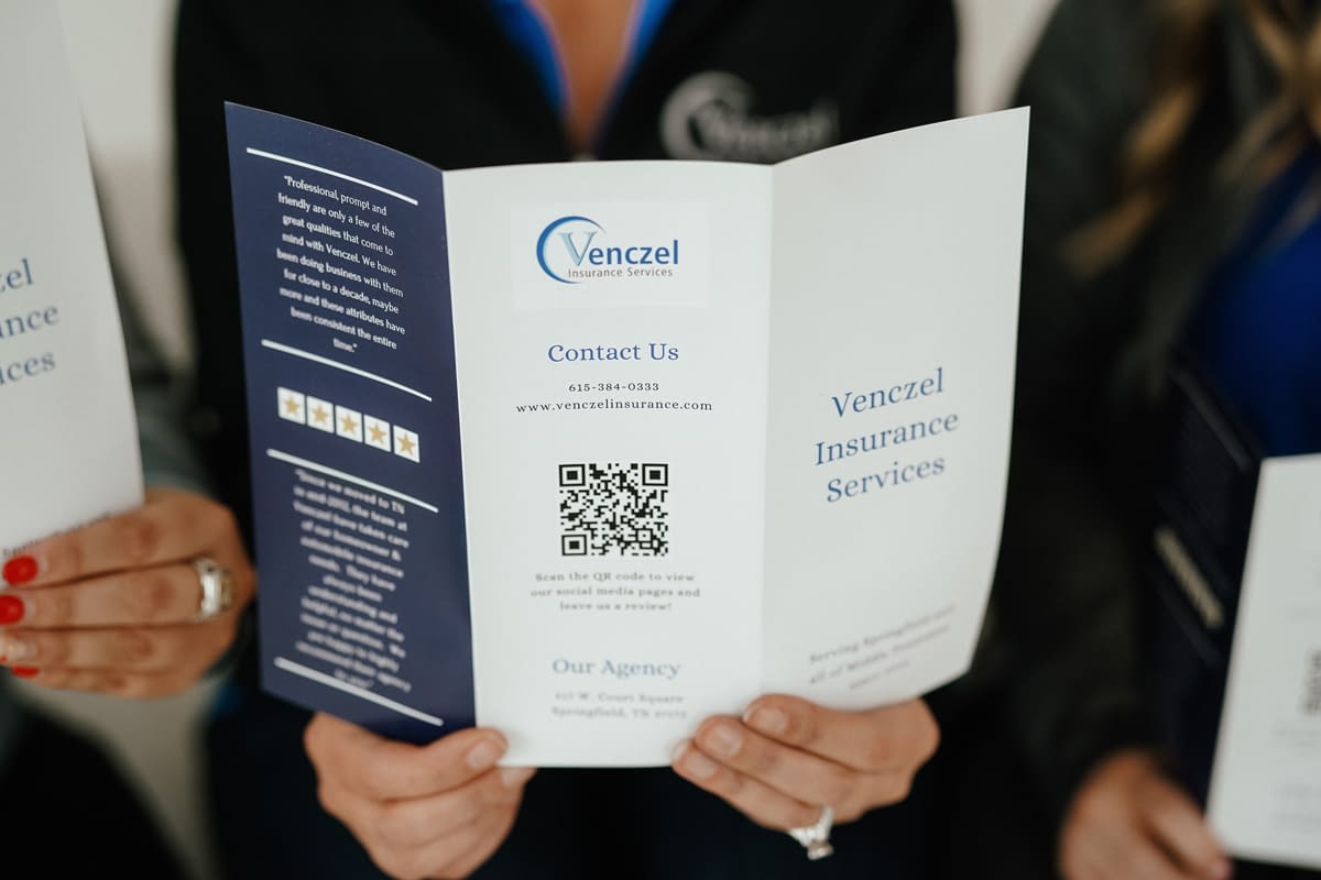 Person reading brochure