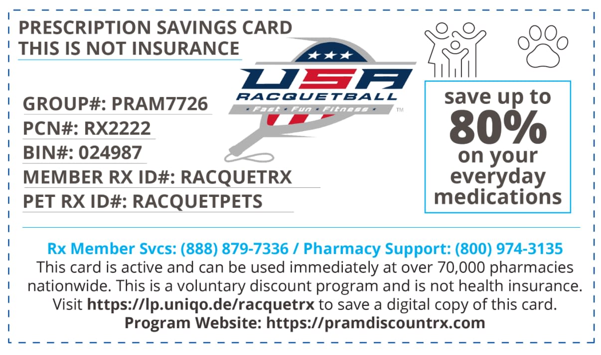 USA Racquetball RX Card