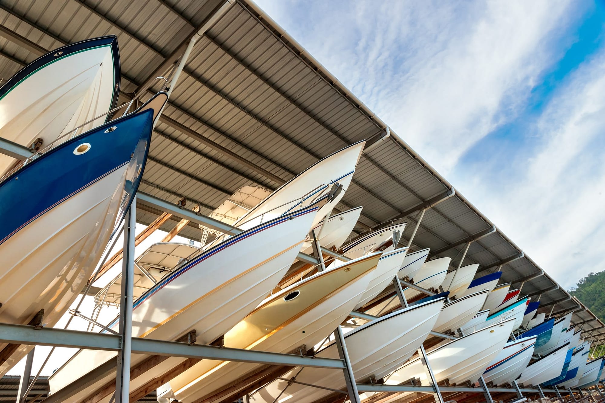 Boats in Sheltered Parking Facility