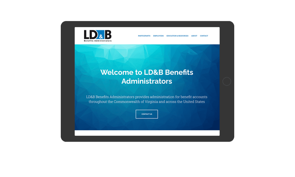 Tablet View of BrightFire Insurance Agency Website for LD&B Benefits Administrators