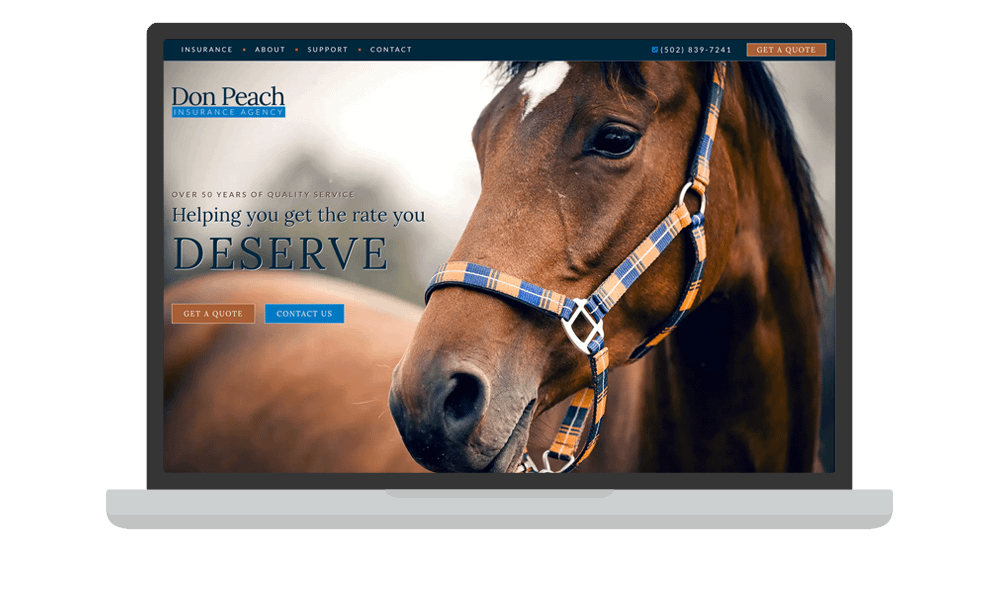 Desktop View of BrightFire Insurance Agency Website for Don Peach Insurance Agency