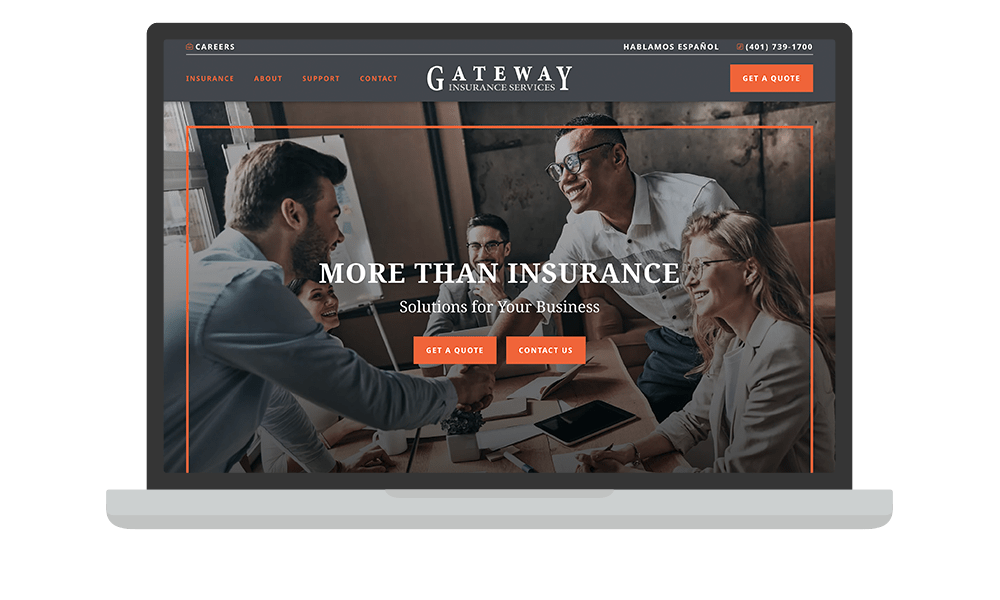 Desktop View of BrightFire Insurance Agency Website for Gateway Insurance Services