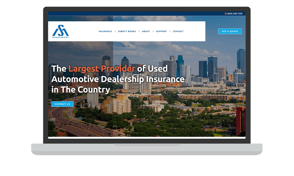 Desktop View of BrightFire Insurance Agency Website for Multi State Commercial Insurance Agency