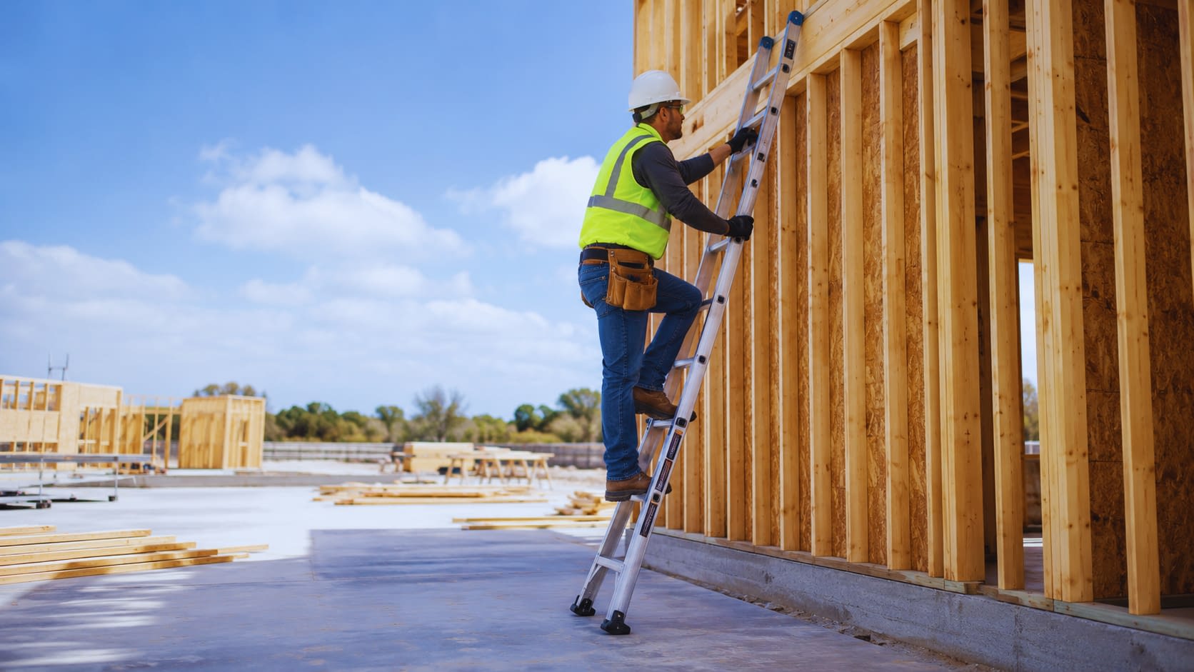 Ladder Safety Construction Worker