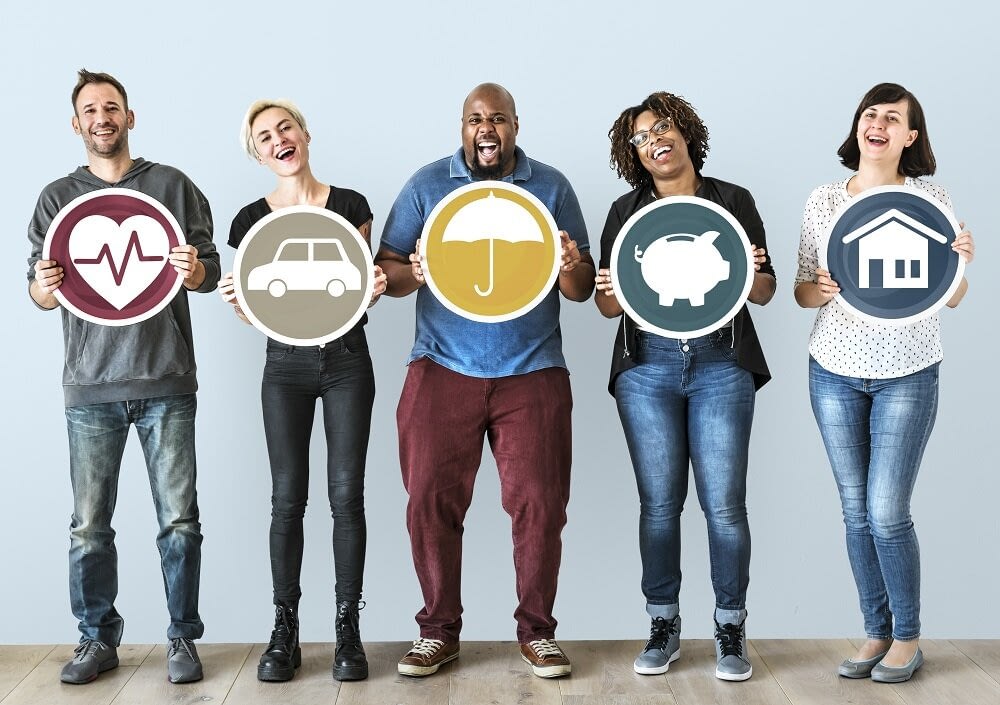 Diverse People Representing Different Insurance Policies