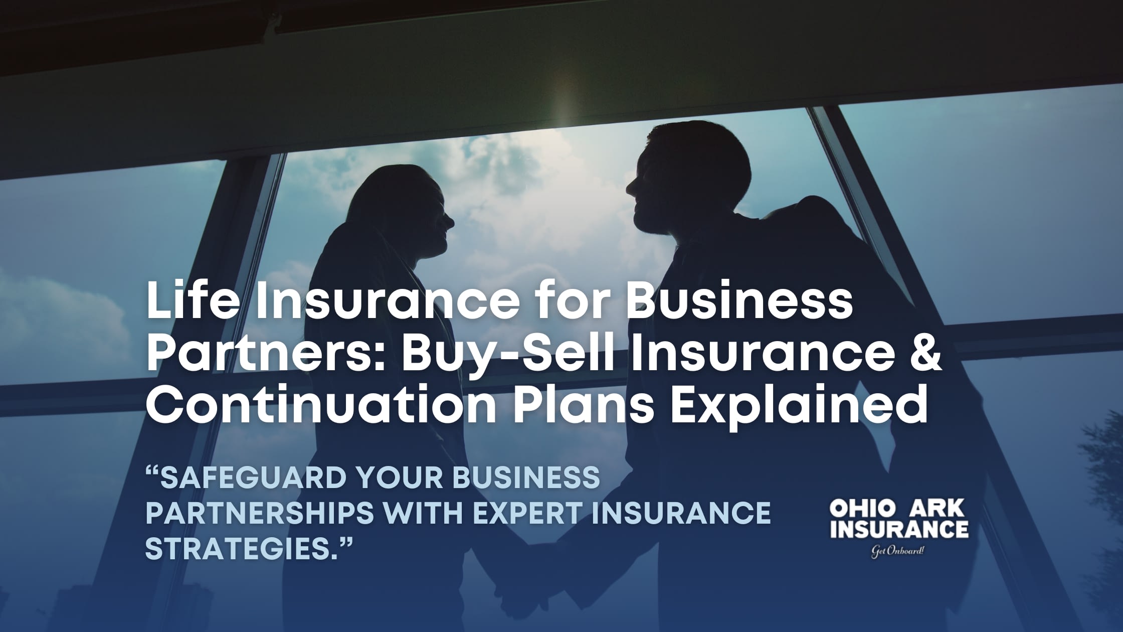 Illustration of two business partners discussing life insurance options, including buy-sell agreements and continuation plans, representing the importance of life insurance for business partners.