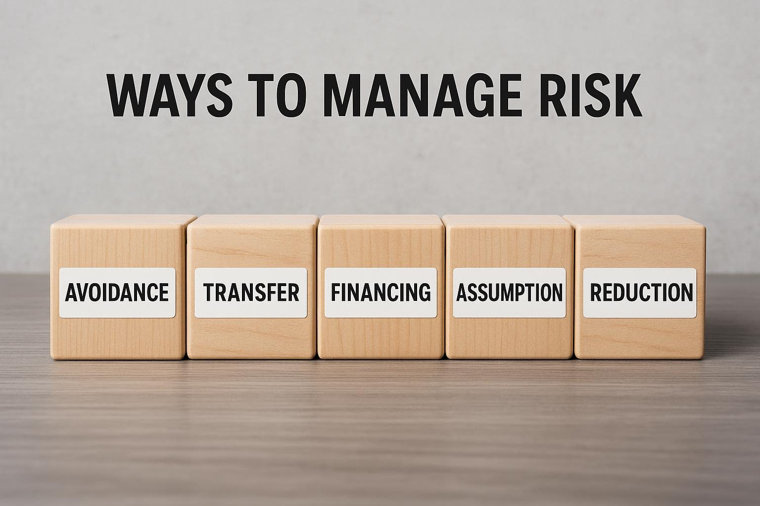 Illustration of Five Approaches to Managing Risk: Avoidance, Transfer, Financing, Assumption, and Reduction