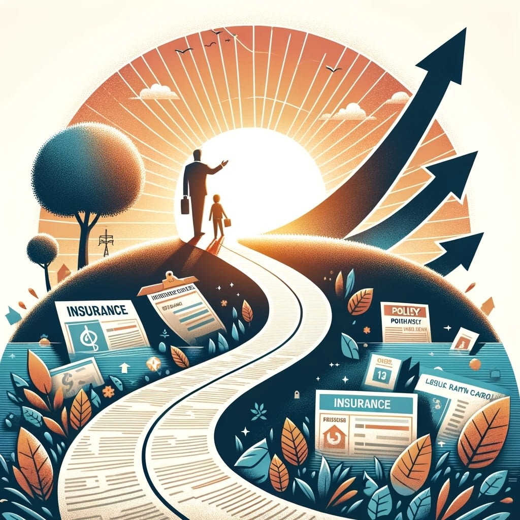 DALL·E 2024-03-06 17.55.36 - Create a graphic that represents the concept of navigating through insuranc