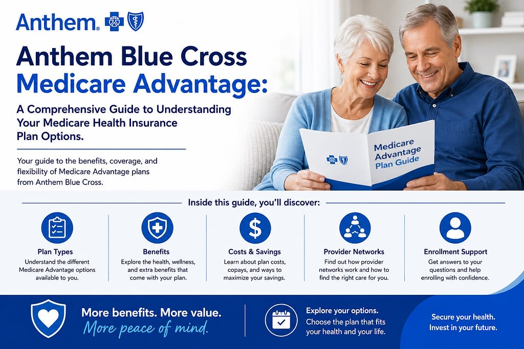 Anthem Blue Cross Medicare Advantage A Comprehensive Guide to Understanding Your Medicare Health Insurance Plan Options. Alabama, Arizona, Arkansas, California, Florida, Georgia, Illinois, Indiana, Kansas, Kentucky, Louisiana, Michigan, Minnesota, Mississippi, Missouri, Montana, Nevada, New Mexico, New York, North Carolina, Ohio, Oregon, Pennsylvania, South Carolina, Tennessee, Texas, Utah, Virginia, Washington D.C, Washington, and Wisconsin.