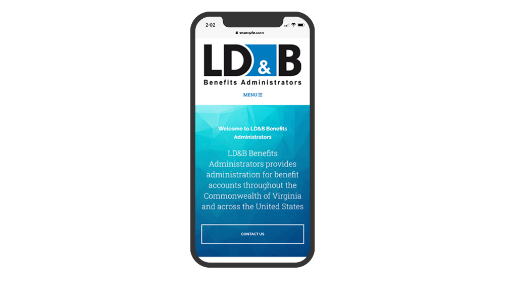Smartphone View of BrightFire Insurance Agency Website for LD&B Benefits Administrators