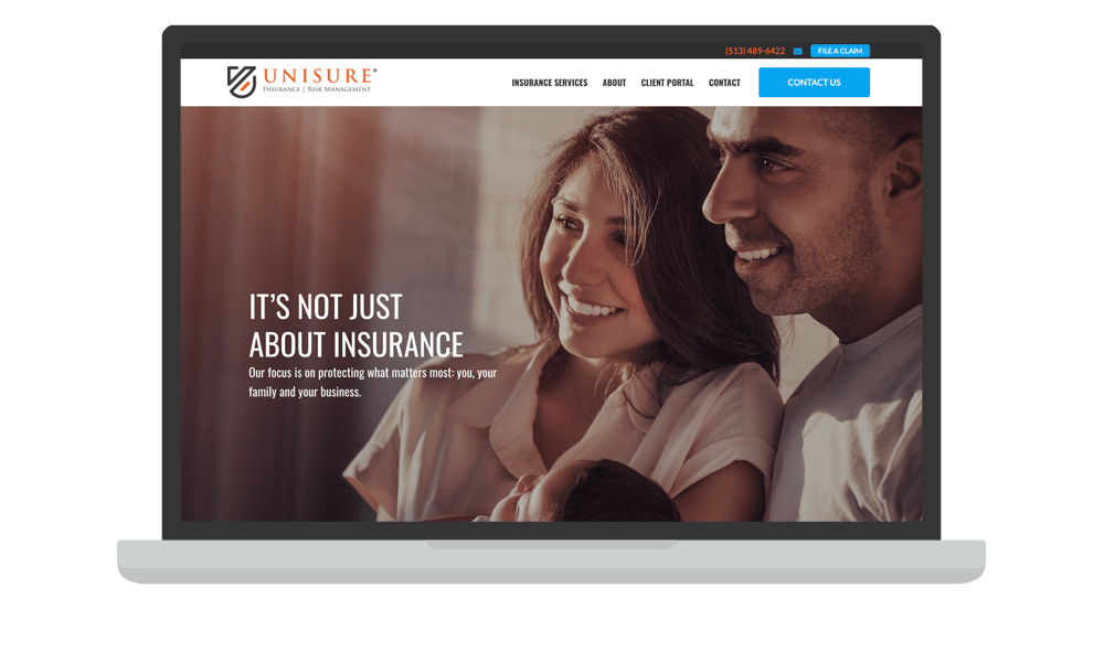 Desktop View of BrightFire Insurance Agency Website for UNISURE