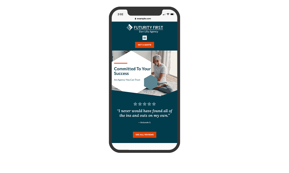 Smartphone View of BrightFire Insurance Agency Website for Don Lilly Agency