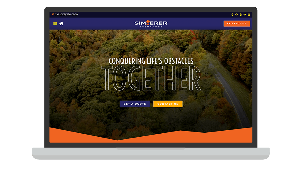 Desktop View of BrightFire Insurance Agency Website for Simmerer Insurance