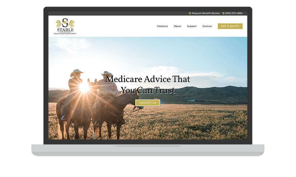 Desktop View of BrightFire Insurance Agency Website for Stable Insurance