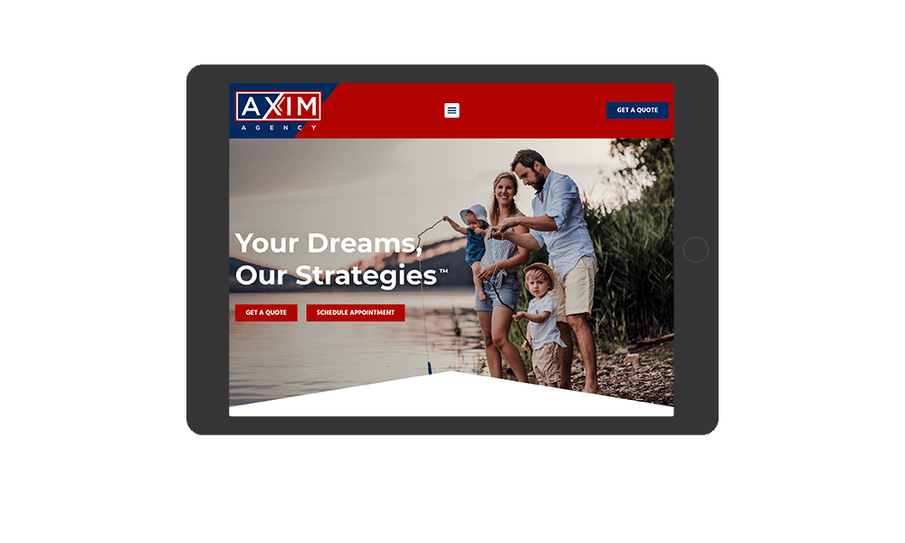 Tablet View of BrightFire Insurance Agency Website for AXIM Agency