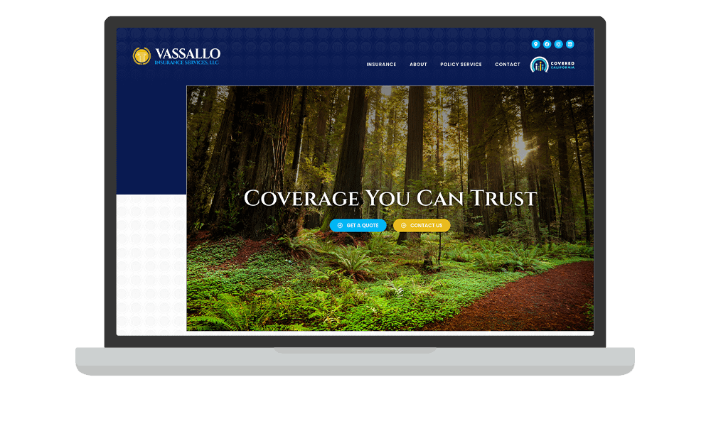 Desktop View of BrightFire Insurance Agency Website for Vassallo Insurance Services