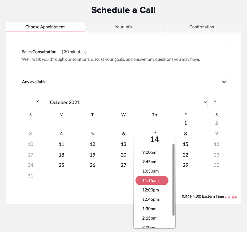 Schedule a call with sale team.