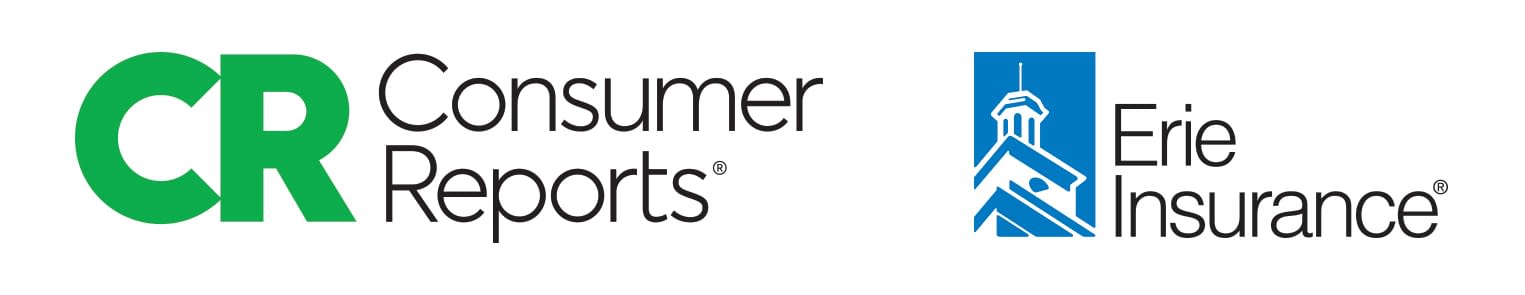 Logos of Consumer Reports and Erie Insurance