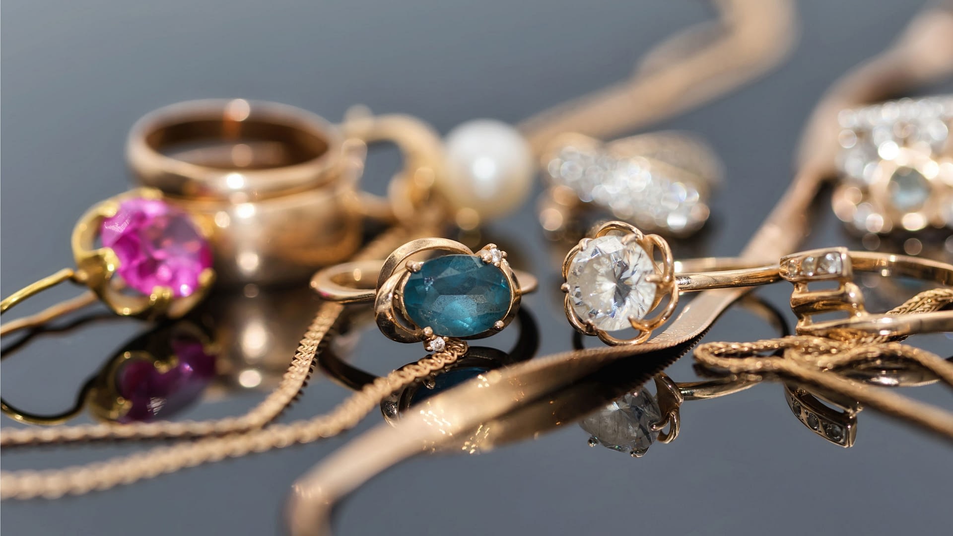 Various gold jewelry.