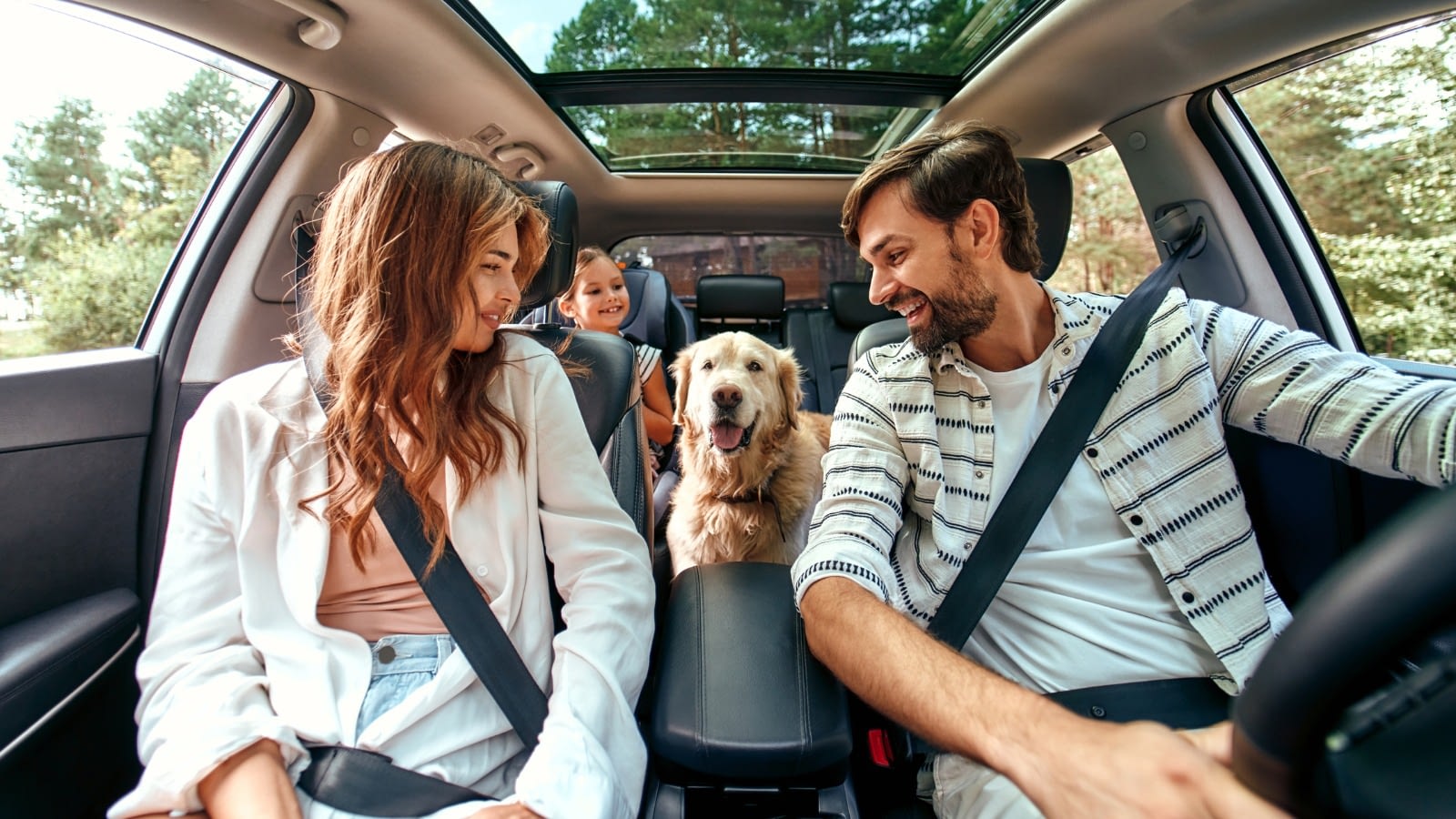 Happy family traveling