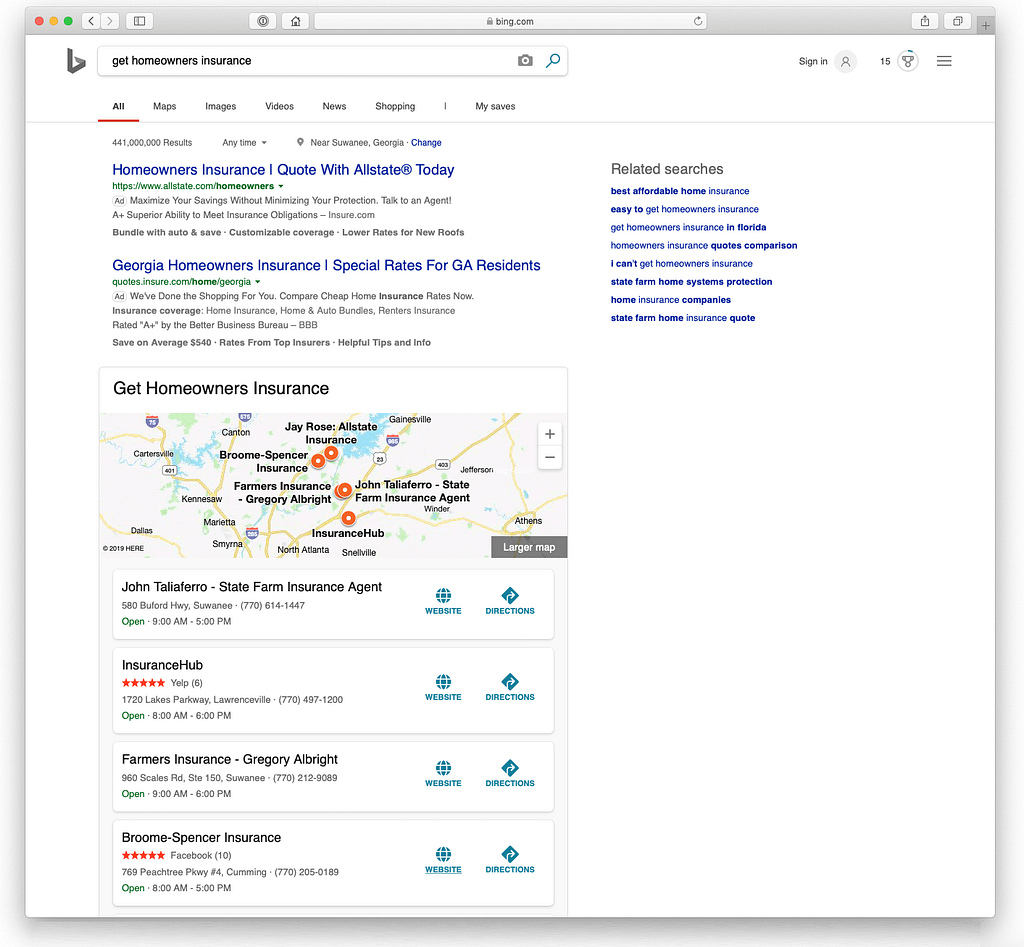 bing search