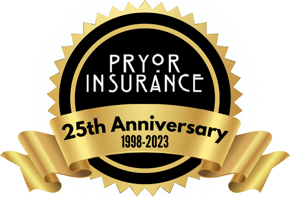 Pryor Insurance 25th Anniversary Seal logo