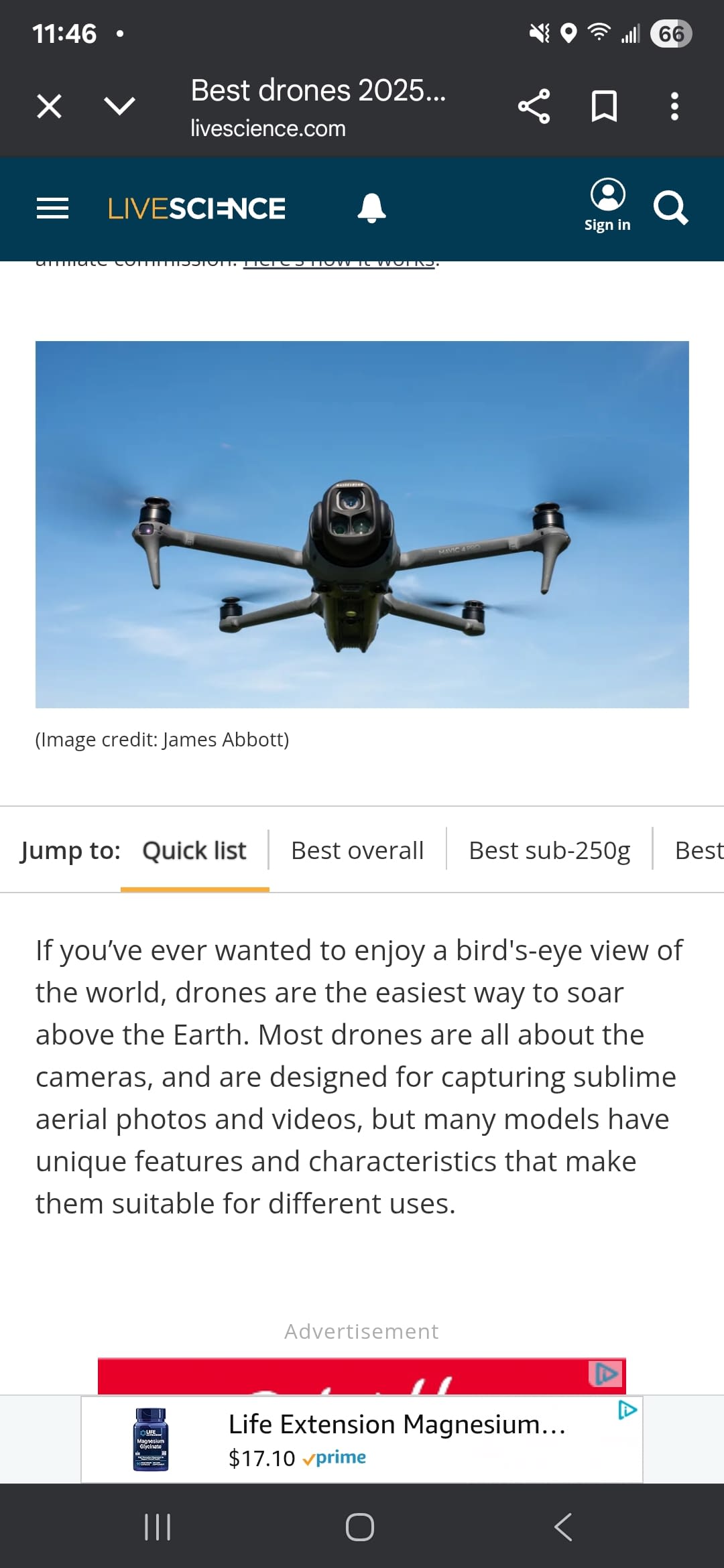 Drone Insurance Coverage News – Homeowners Liability Protection Drone flying in sky with news article headline about drone insurance coverage and homeowners liability protection