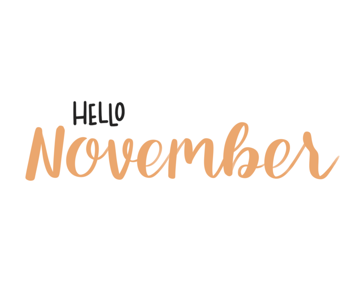 hello-november-hand-drawn-lettering-phrase-free-png